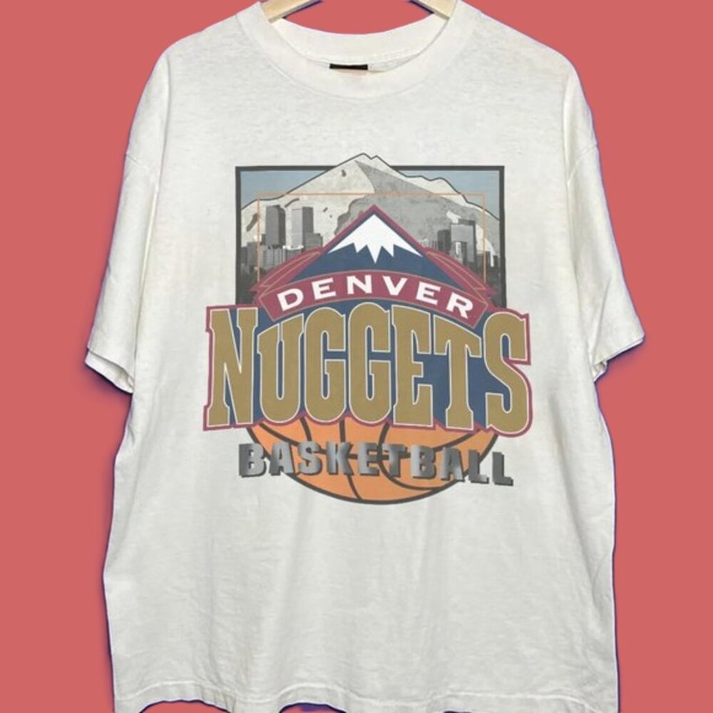 Vtg Denver Nuggets Shirt, Retro 90s NBA Denver Nuggets Basketball Shirt tee